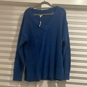 Aerie nwt blue v neck sweater s